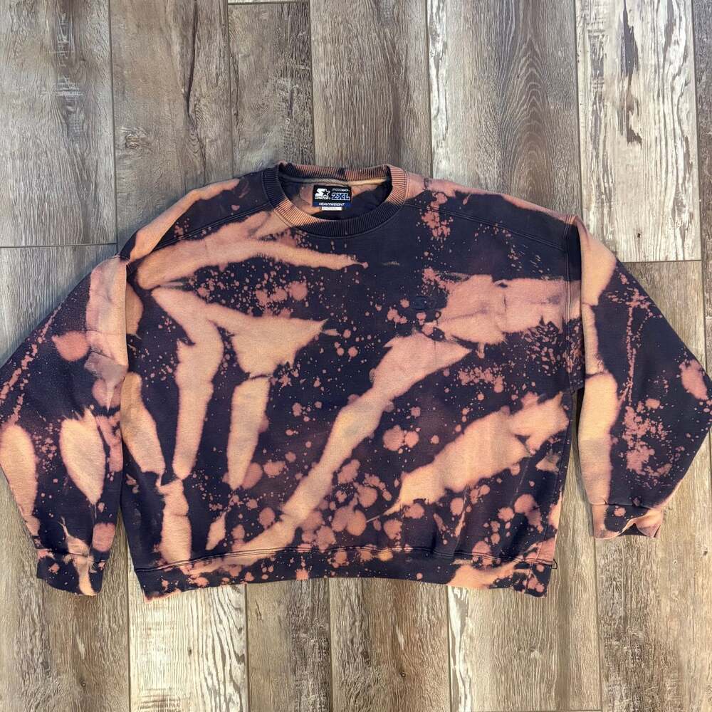 Starter Reverse Bleach Dye Sweatshirt 2XL Oversized Y2K